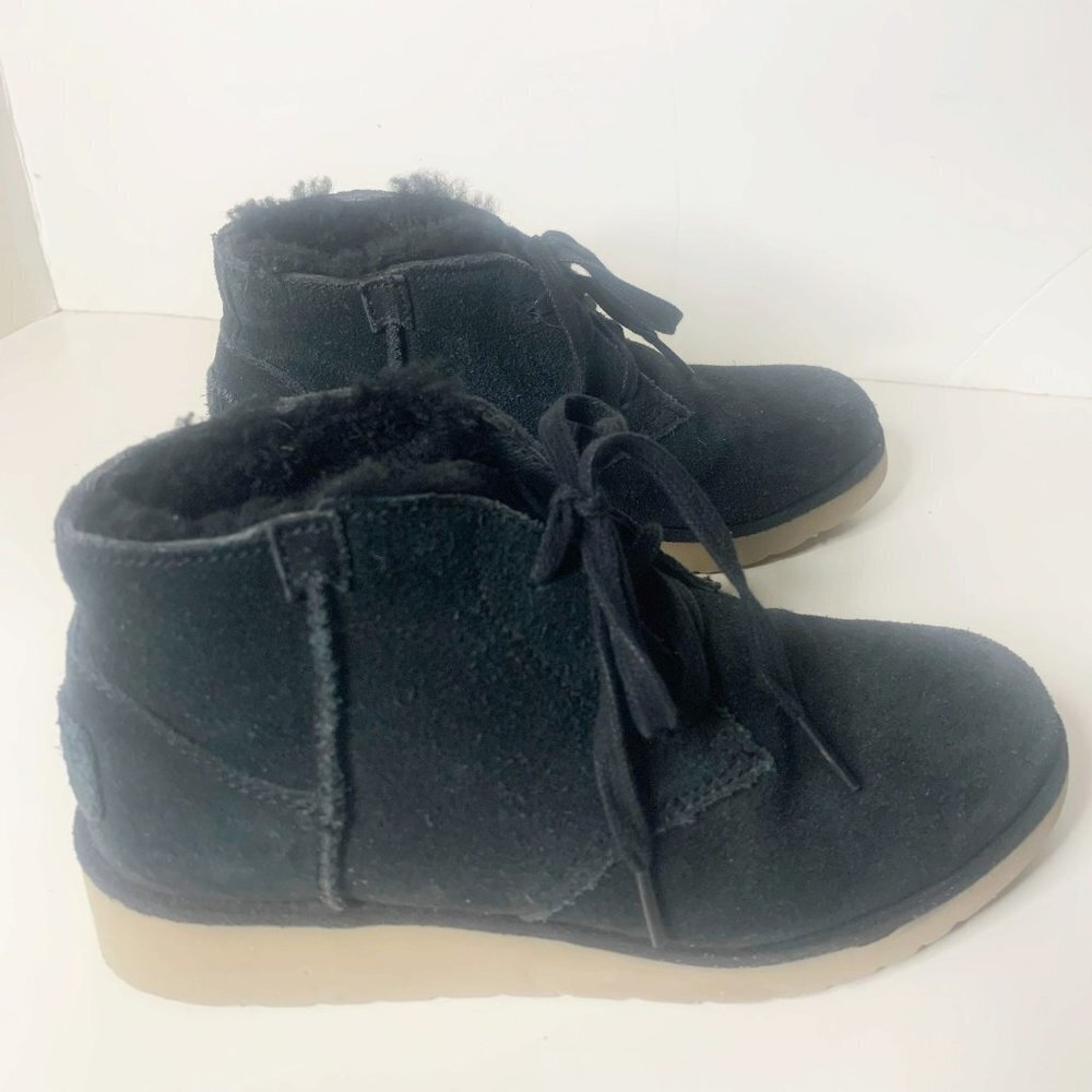 UGG Australia Koolaburra Black Wedge Chukka Ankle Boots